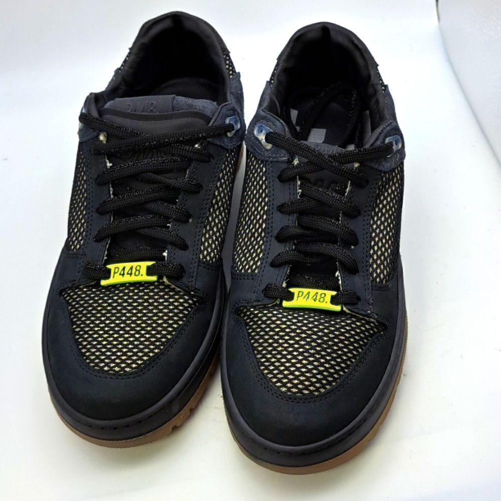 P448 Women’s Skate Sneaker Black Leather Low-Top Italian Made Casual Luxury